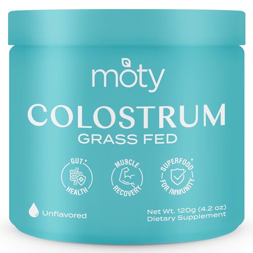 Moty Bovine Colostrum Grass Fed Powder Supplement for Gut Health, Muscle Recovery - Maple Wellness Supplements