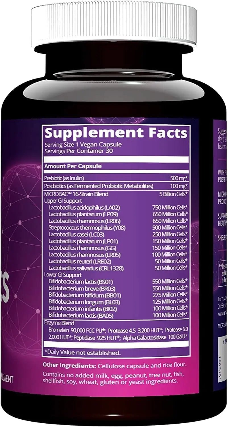 MRM Nutrition Daily Probiotics - Supports Intestinal, GI, & Immune Health for Women & Men, Prebiotic, Probiotic, & Postbiotic Supplement, 5 Billion Cells & 16 Different Strains, Vegan - 30 Servings - Maple Wellness Supplements