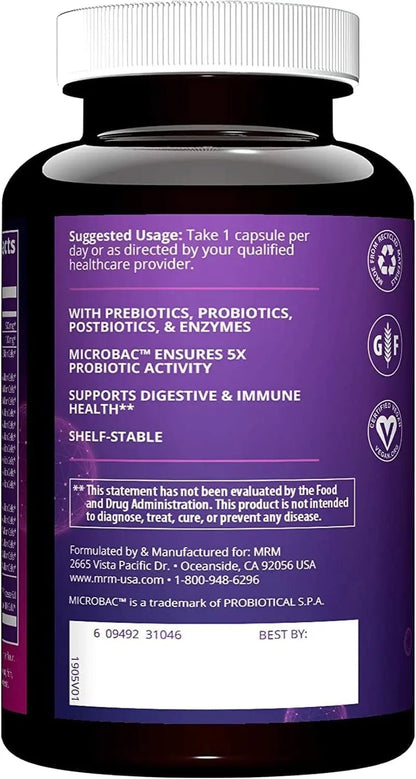 MRM Nutrition Daily Probiotics - Supports Intestinal, GI, & Immune Health for Women & Men, Prebiotic, Probiotic, & Postbiotic Supplement, 5 Billion Cells & 16 Different Strains, Vegan - 30 Servings - Maple Wellness Supplements