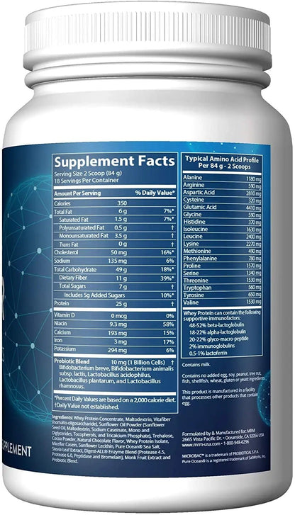 MRM Nutrition Gainer Protein with Probiotics & Postbiotics - Chocolate Flavored for Men & Women, 25g Protein, Whey Protein Concentrate & Isolate, Micellar Casein, & Digestive Enzymes - 18 Servings - Maple Wellness Supplements
