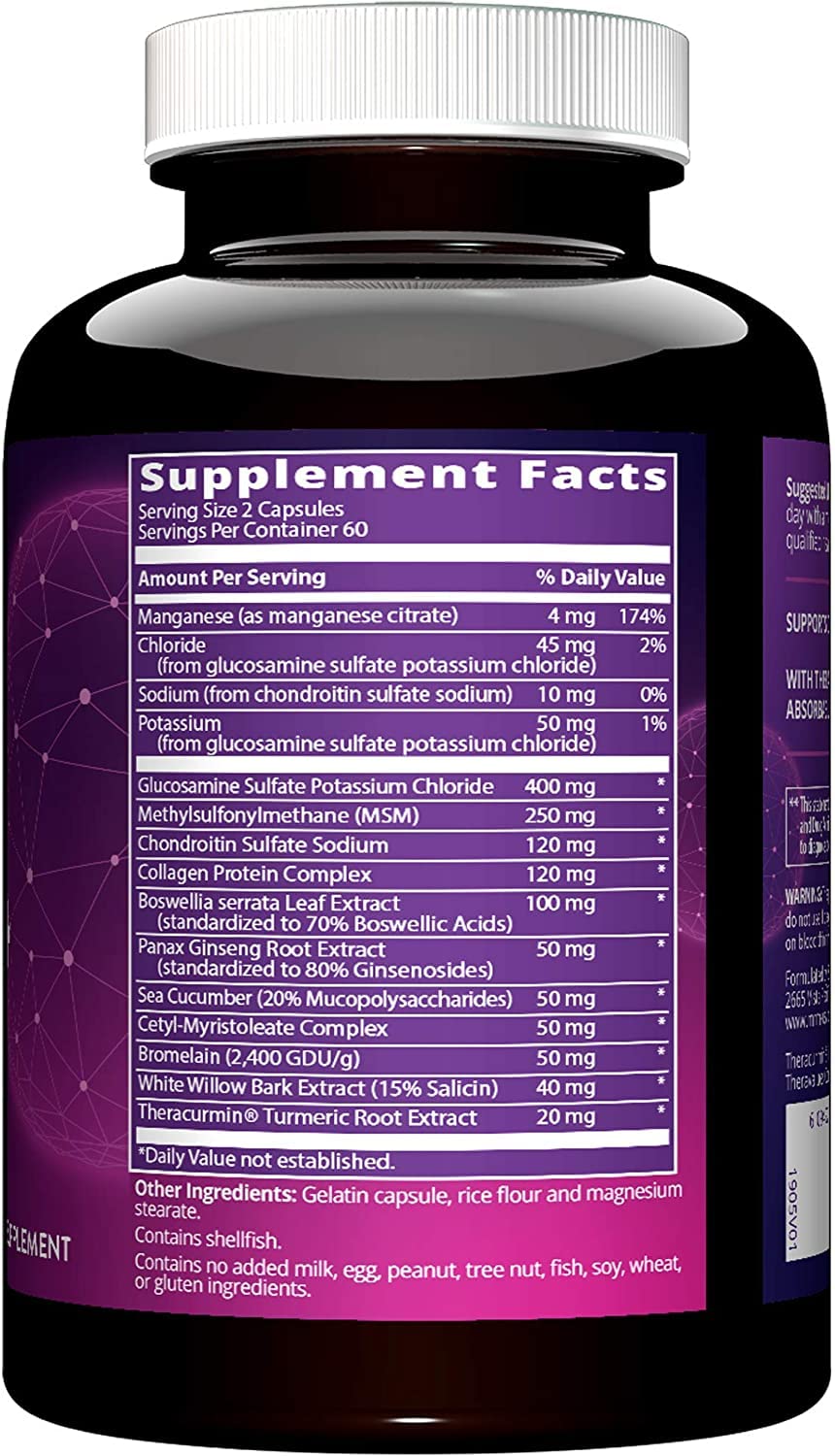MRM Nutrition Joint Synergy™+ | Joint Health | with Theracurcumin® | Gluten-Free | 120 Capsules - Maple Wellness Supplements