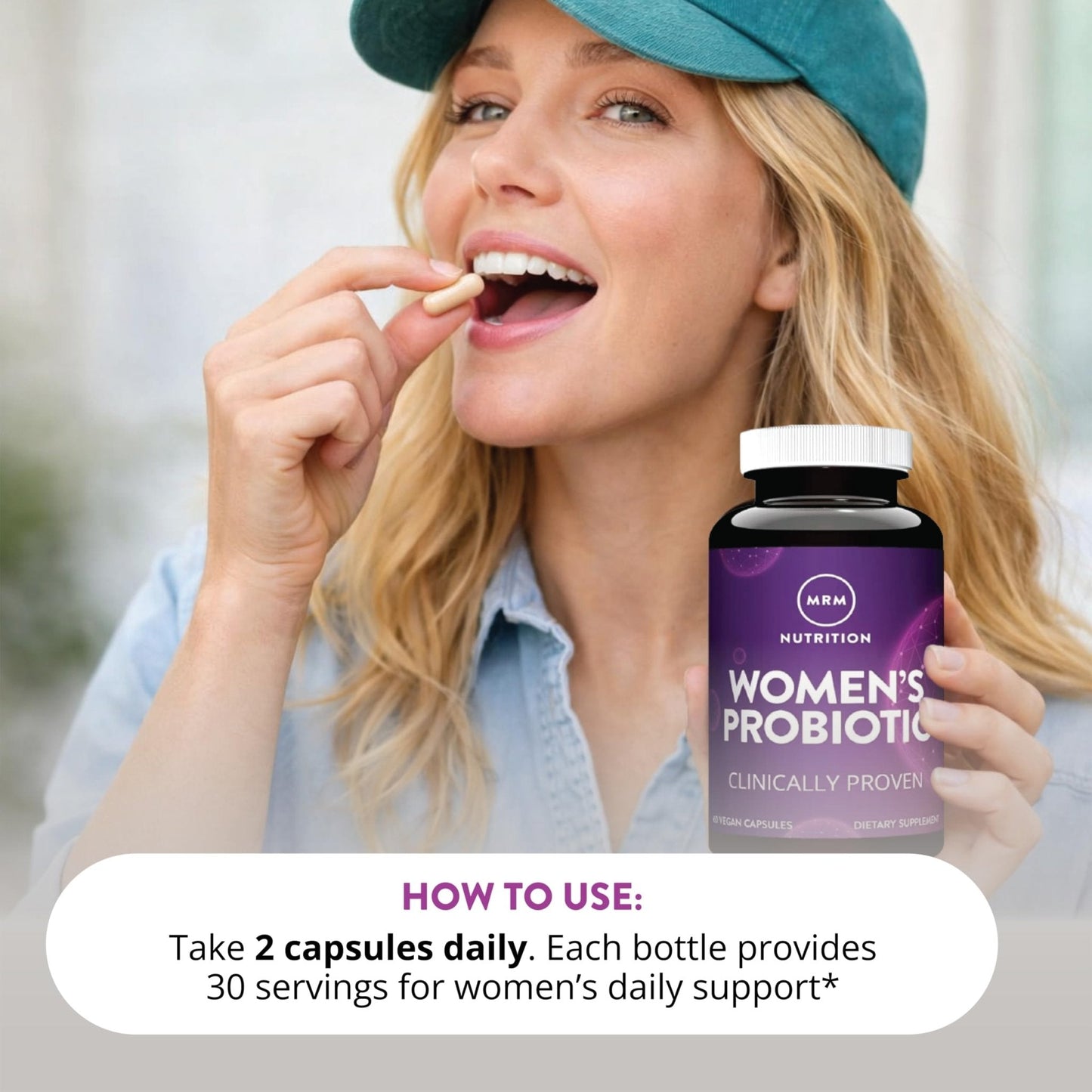 MRM Nutrition Women's Probiotics - Patented Formula Supports Urinary Tract, Vaginal, & Immune Health for Women, Prebiotic Supplement, 3.5 Billion Cells - Maple Wellness Supplements