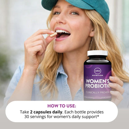 MRM Nutrition Women's Probiotics - Patented Formula Supports Urinary Tract, Vaginal, & Immune Health for Women, Prebiotic Supplement, 3.5 Billion Cells - Maple Wellness Supplements