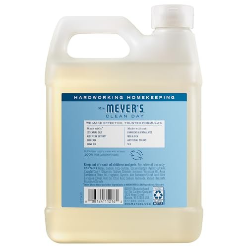 MRS. MEYER'S CLEAN DAY Hand Soap Refill, Rain Water Scent, 33 Fl Oz Bottle - Maple Wellness Supplements