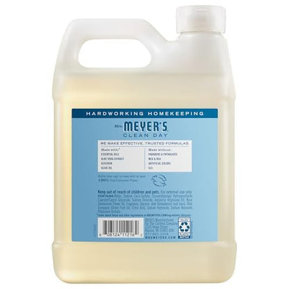 MRS. MEYER'S CLEAN DAY Hand Soap Refill, Rain Water Scent, 33 Fl Oz Bottle - Maple Wellness Supplements