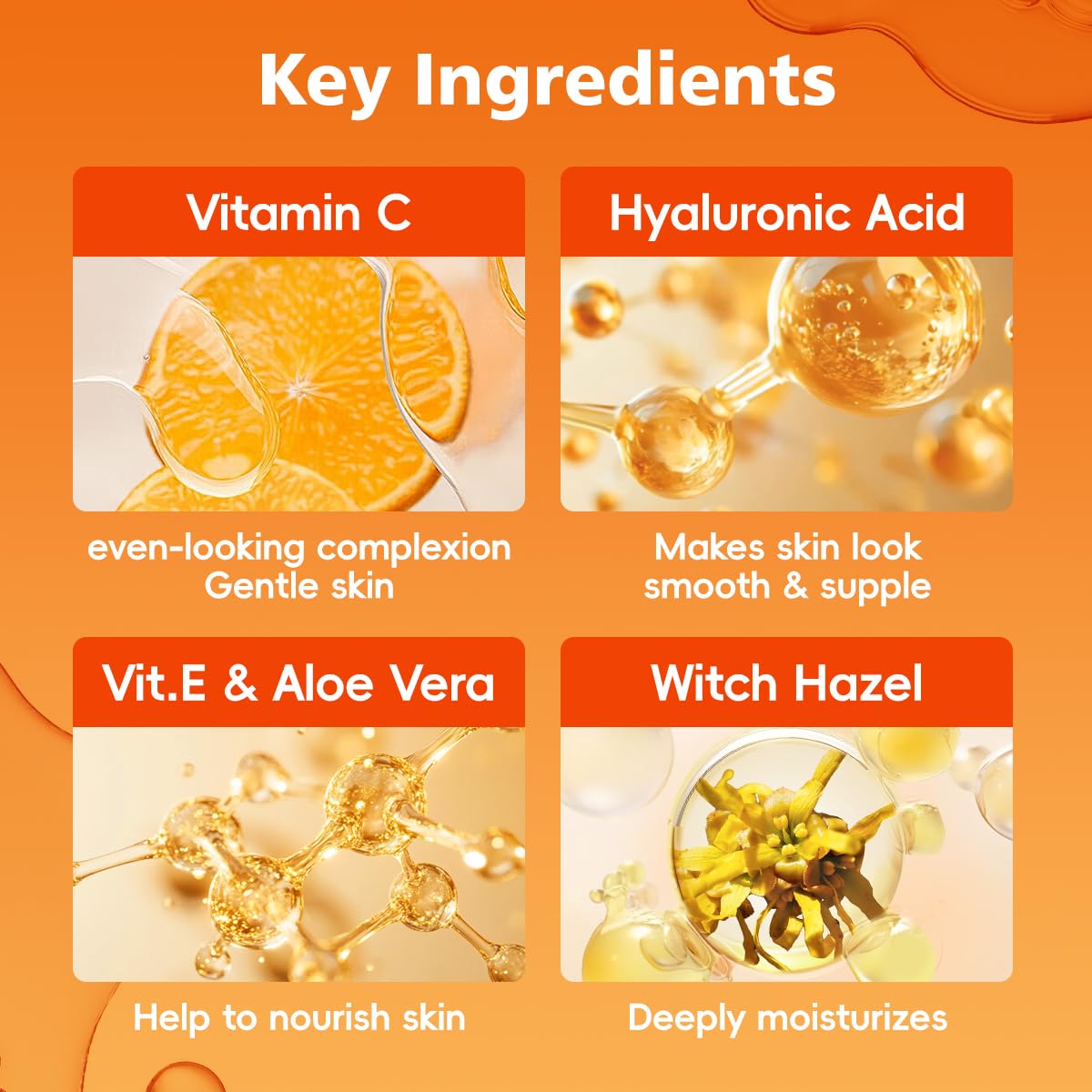 MSMEESUYA Vitamin C Serum for Face 2-Pack, Brightening Facial Serum with Hyaluronic Acid & Vitamin E, Helps Improve Dark Spots, Uneven Tone, Fine Lines & Wrinkles, 1 Fl Oz Each - Maple Wellness Supplements