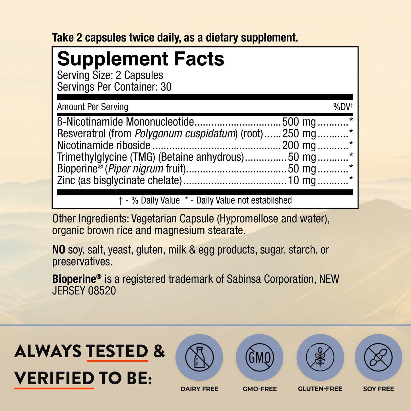 Mt. Angel Vitamins NMN Supplement + NR with Resveratrol & TMG, Dual NAD+ Precursors for Cellular Energy & Healthy Aging, 60 Capsules - Maple Wellness Supplements
