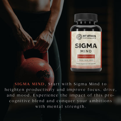 Mt. Athos Performance Sigma Mind | Potent Nootropic Formula to Support Cognitive Function, Improved Focus, Drive, and Mood | 30 Servings, 90 Capsules - Maple Wellness Supplements