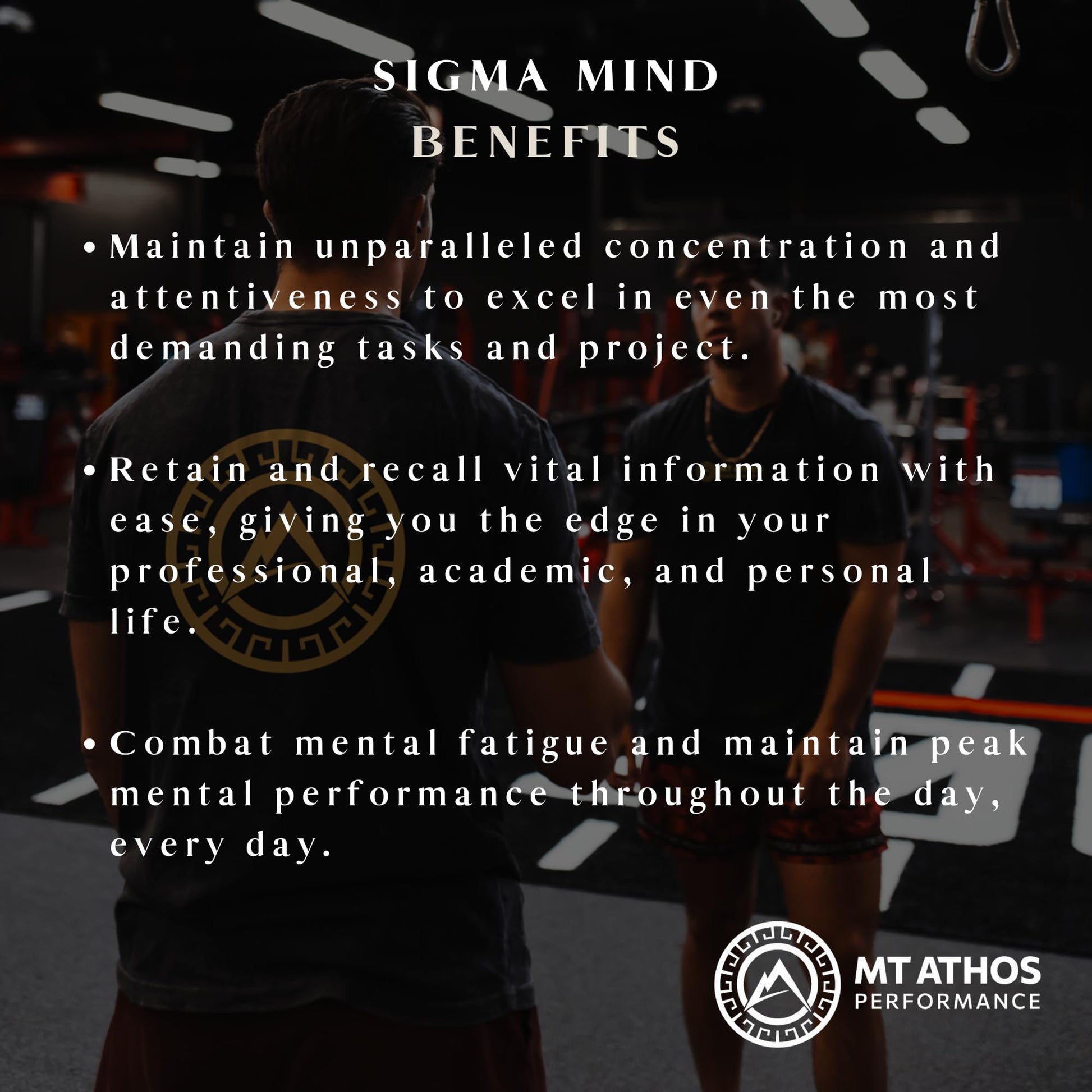 Mt. Athos Performance Sigma Mind | Potent Nootropic Formula to Support Cognitive Function, Improved Focus, Drive, and Mood | 30 Servings, 90 Capsules - Maple Wellness Supplements