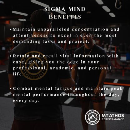 Mt. Athos Performance Sigma Mind | Potent Nootropic Formula to Support Cognitive Function, Improved Focus, Drive, and Mood | 30 Servings, 90 Capsules - Maple Wellness Supplements