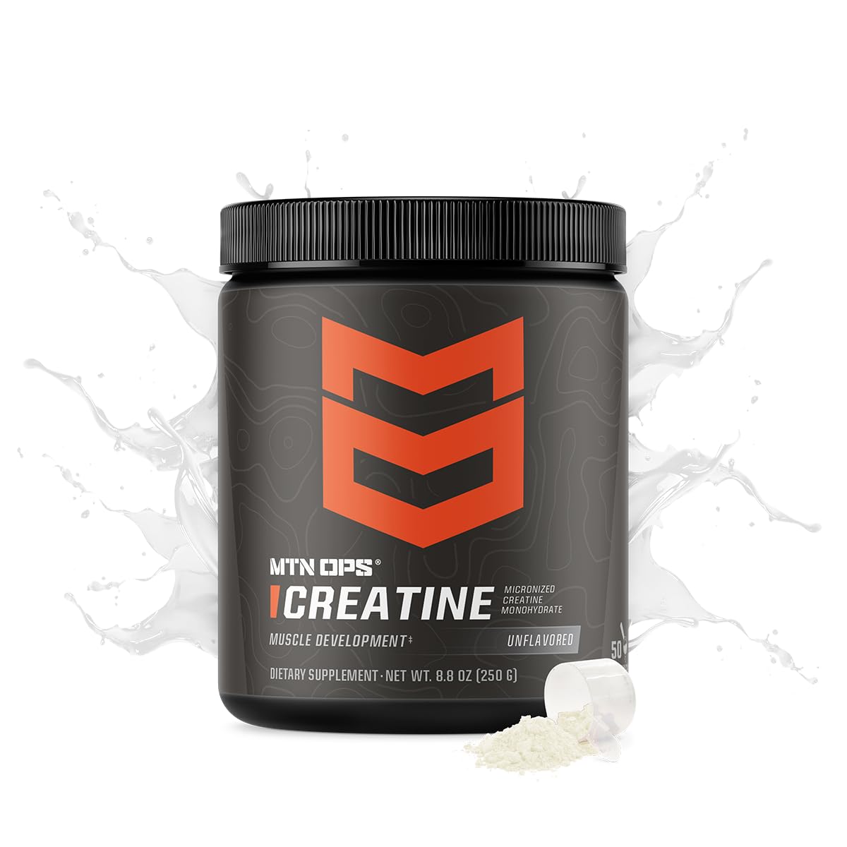 MTN OPS Micronized Creatine Monohydrate Powder – Unflavored 5 g per Serving, 50 Servings – Pure Creatine for Men for Muscle Recovery & Strength Training - Maple Wellness Supplements