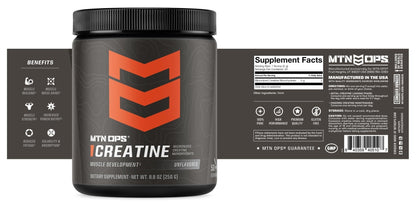 MTN OPS Micronized Creatine Monohydrate Powder – Unflavored 5 g per Serving, 50 Servings – Pure Creatine for Men for Muscle Recovery & Strength Training - Maple Wellness Supplements