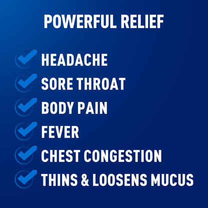 Mucinex Rapid Clear Maximum Strength Cold Medicine & Expectorant, Fever, Pain, Headache, & Excess Mucus Relief with Acetaminophen & Guaifenesin, Rapid Release Caplets for Adults, 20 Count - Maple Wellness Supplements