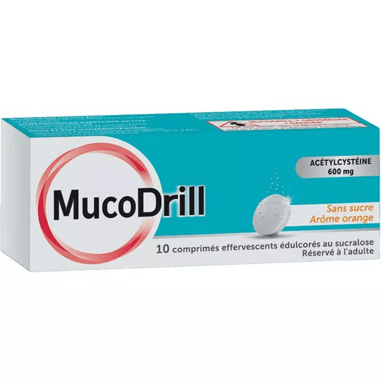 MUCODRILL COUGH BOLD TASTE ORANGE 10 EFFERVESCENT TABLETS - Maple Wellness Supplements