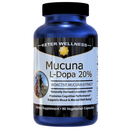 Mucuna Pruriens 20% L-Dopa – Standardized Velvet Bean Extract for Natural Dopamine, Focus & Mood Support – Pure 8:1 Concentrated Herbal Supplement – Vegan, Non-GMO, 90 Capsules - Maple Wellness Supplements