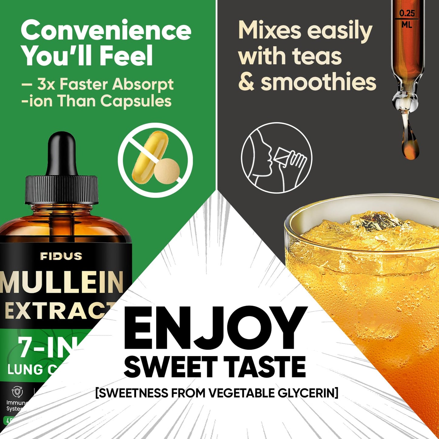 Mullein Drops for Lungs, 120 Servings - Mullein Leaf with 7 Herbs Echinacea, Oregano, Ginger, Elderberry, Marshmallow Root & Thyme - Lung Detox for Smokers - Maple Wellness Supplements
