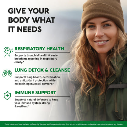 Mullein Lung Detox - Mullein Leaf Extract - Marshmallow Root | Echinacea | Oregano | Quercetin | NAC - 15-in-1 Lung Support & Cleanse for Smokers Supplement - Maple Wellness Supplements