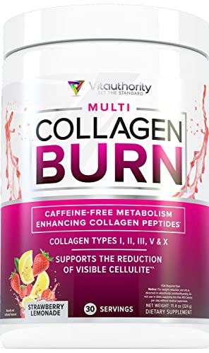 Multi Collagen Burn: Multi-Type Hydrolyzed Collagen Protein Peptides with Hyaluronic Acid - Maple Wellness Supplements