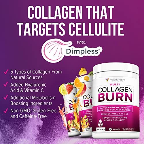 Multi Collagen Burn: Multi-Type Hydrolyzed Collagen Protein Peptides with Hyaluronic Acid - Maple Wellness Supplements