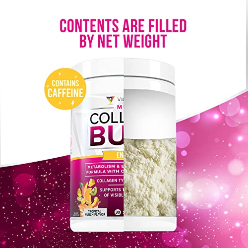 Multi Collagen Burn: Multi-Type Hydrolyzed Protein Peptides with Hyaluronic Acid, Vitamin - Maple Wellness Supplements