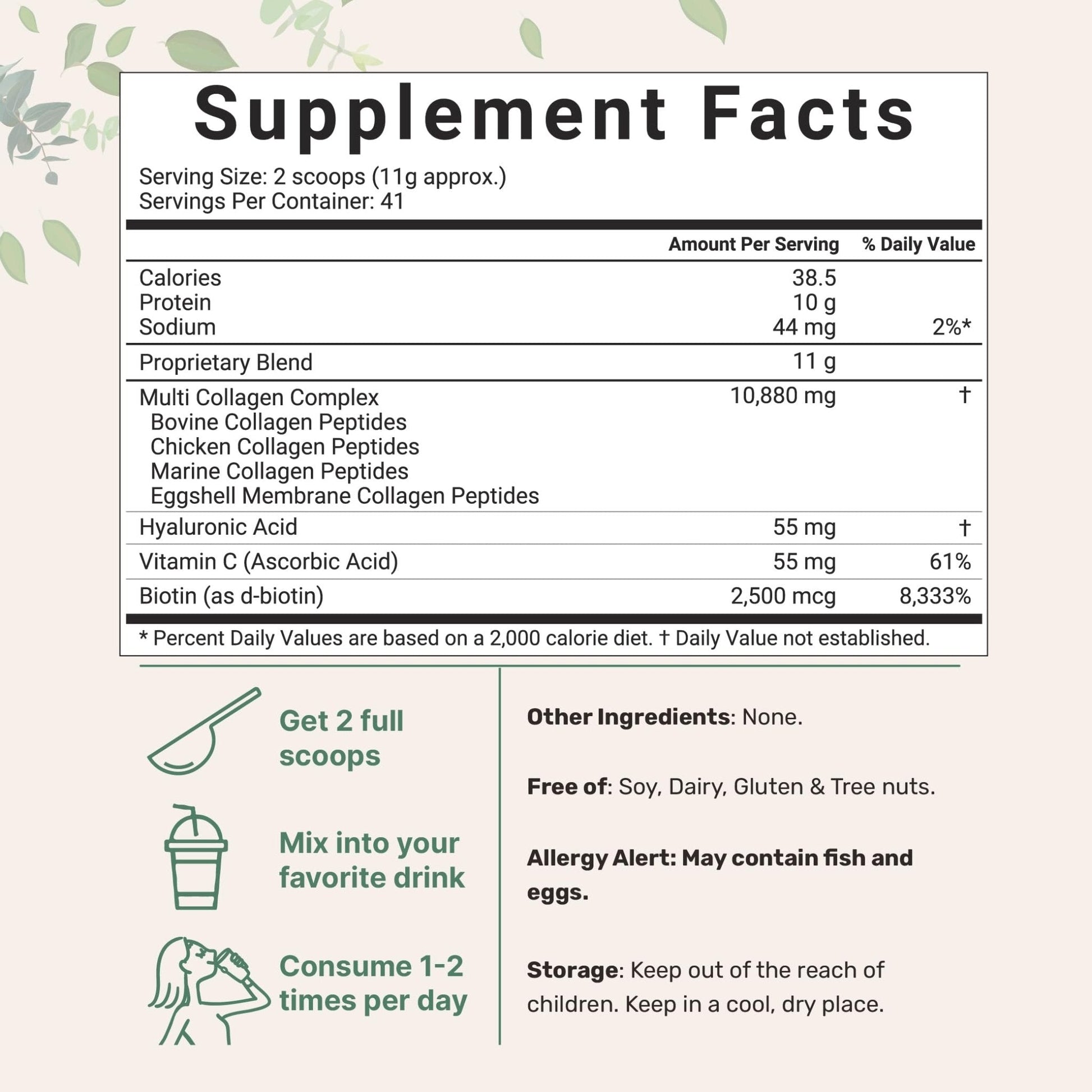 Multi Collagen Peptides Powder, 16 Oz - Hydrolyzed Protein Peptides | Type I,II,III,V,X - Maple Wellness Supplements