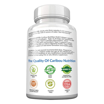Multi Collagen Pills - 180 Collagen Pills - Type I, II, III, V & X Collagen Capsules - Unique Blend of Collagen Peptides Capsules - Wild Fish, Eggshell, - Maple Wellness Supplements