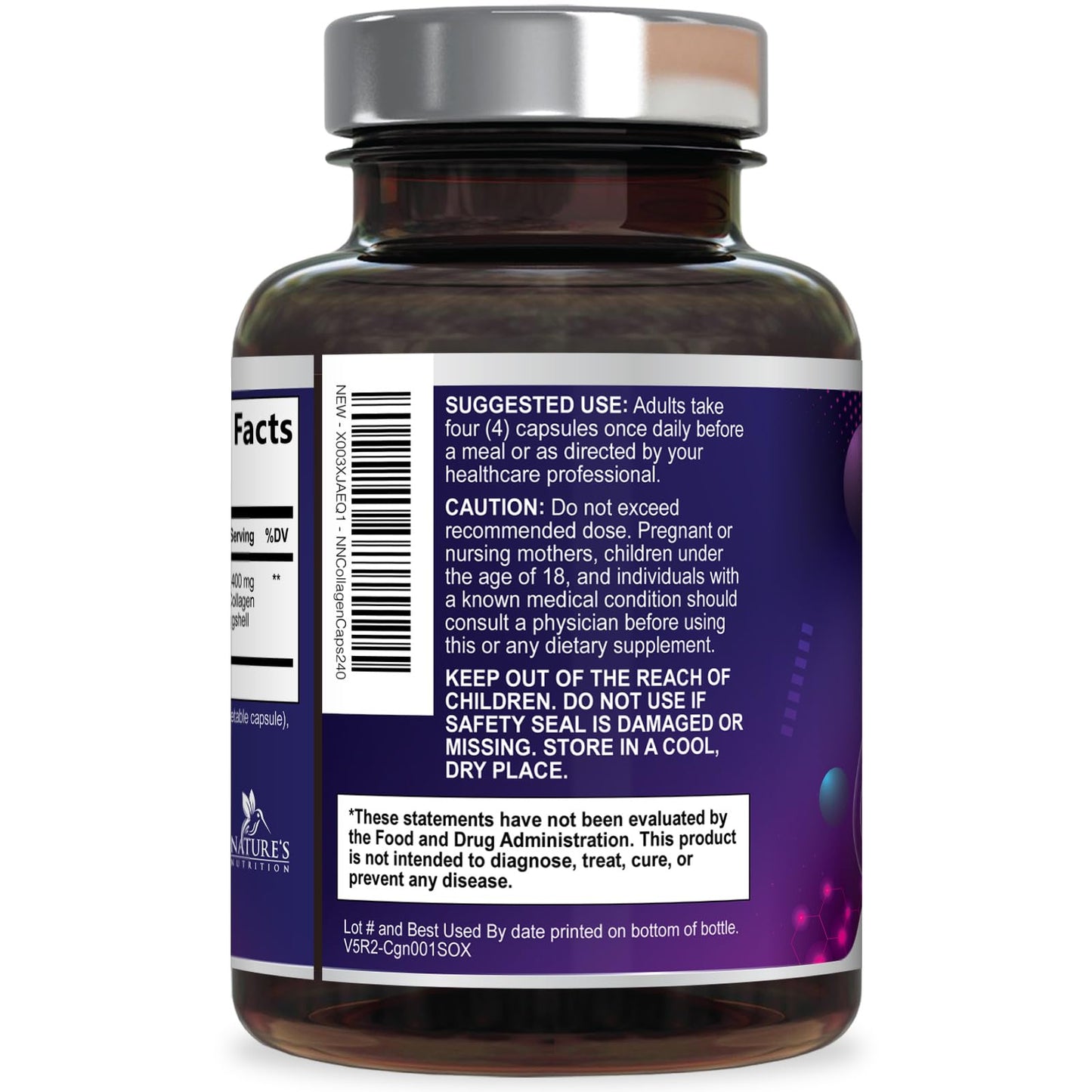 Multi Collagen Pills - Multi Collagen Complex 2400 mg Per Serving - Types I, II, III, V, X - Hydrolyzed Collagen Peptides Supplement - Hair, Skin & Nail Support - Maple Wellness Supplements
