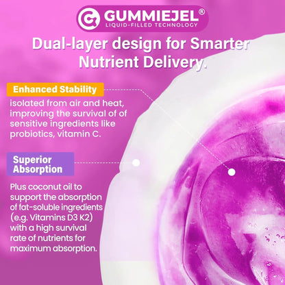 Multivitamin for Women 50 Plus Gummies, Vegan Omega 3, Methylfolate, Calcium, D3 K2, CoQ10, Daily Vitamin A C E, Methylated B12, Biotin, B Complex - Maple Wellness Supplements