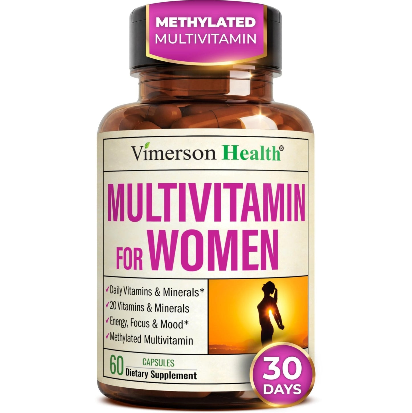 Multivitamin for Women with Methylated Vitamins and Chelated Minerals for Energy, Focus and Immune Health - Maple Wellness Supplements