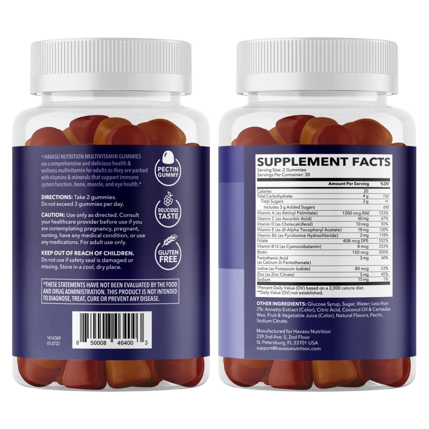 Multivitamin Gummies for Adults - Daily Gummy with Vitamin C, D, and Zinc for Men and Women - 60 Count - GLP-1 Nutritional Support - Maple Wellness Supplements
