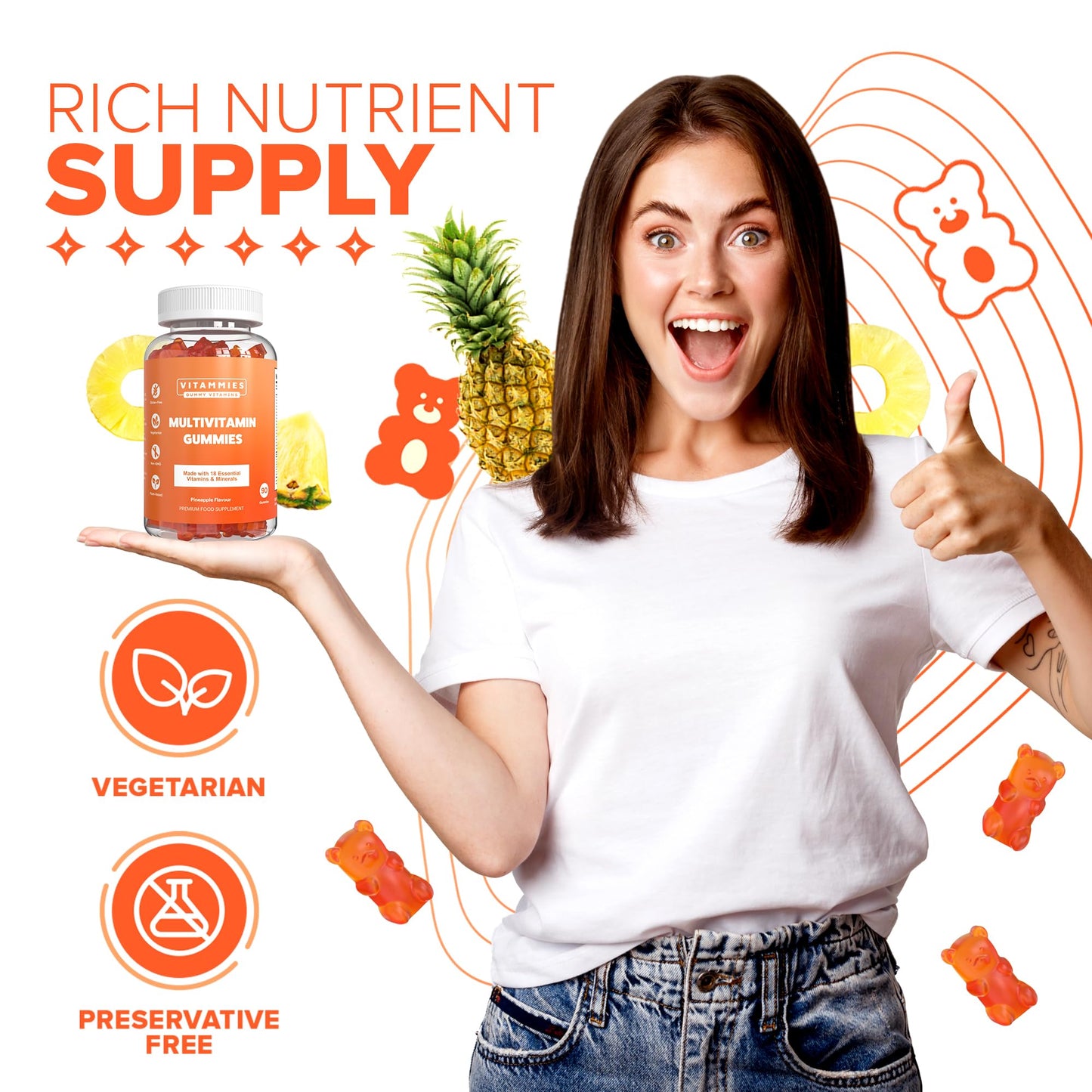 Multivitamin Gummies for Women & Men - 3 Months Supply - 18 Multivitamins & Minerals - Maple Wellness Supplements