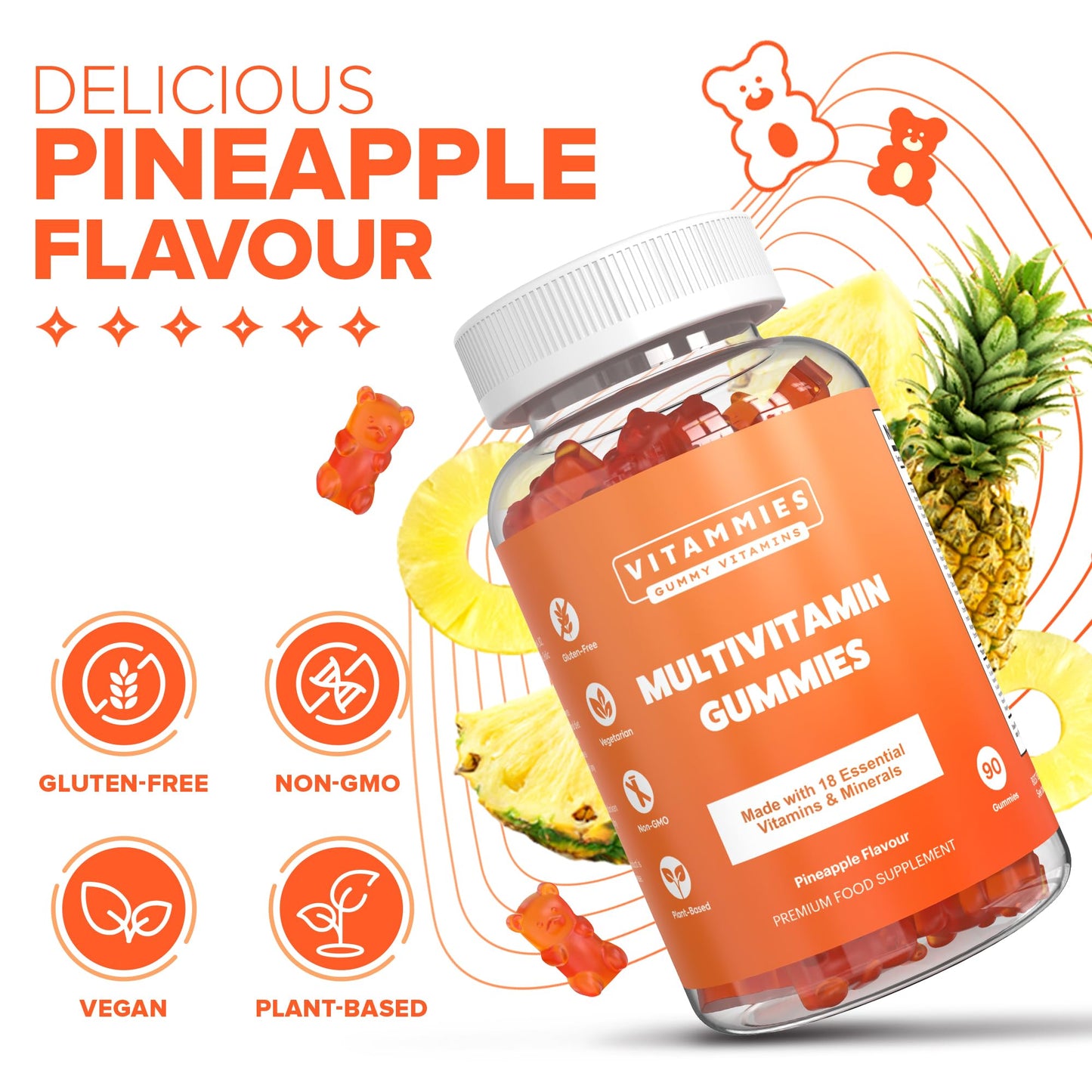 Multivitamin Gummies for Women & Men - 3 Months Supply - 18 Multivitamins & Minerals - Maple Wellness Supplements