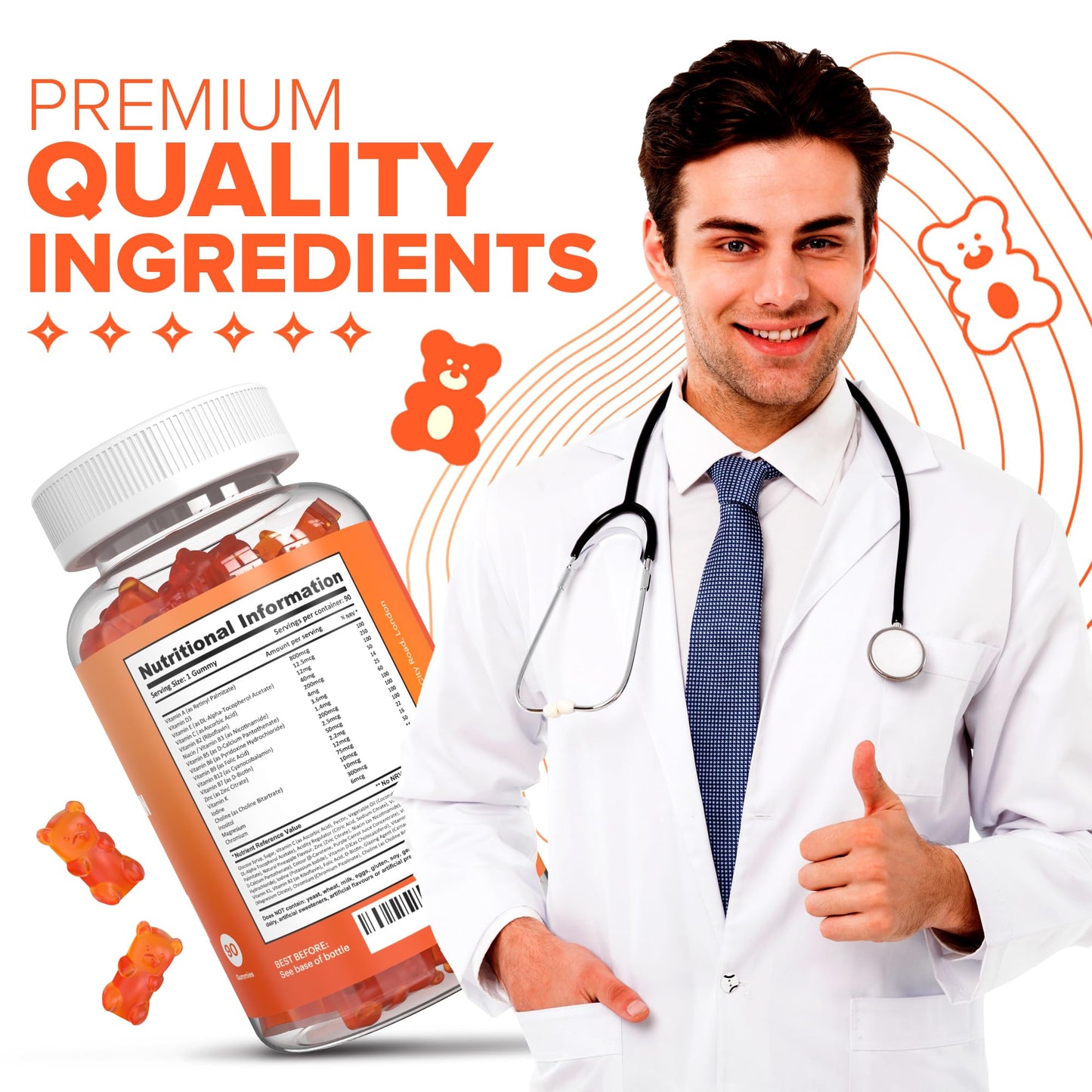 Multivitamin Gummies for Women & Men - 3 Months Supply - 18 Multivitamins & Minerals - Maple Wellness Supplements