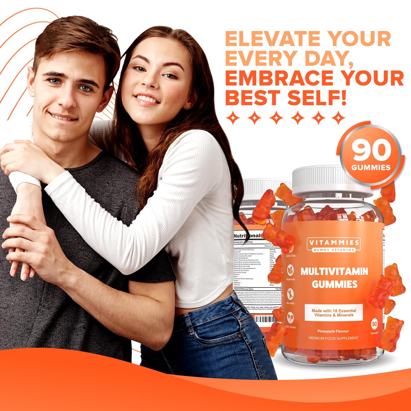 Multivitamin Gummies for Women & Men - 3 Months Supply - 18 Multivitamins & Minerals - Maple Wellness Supplements