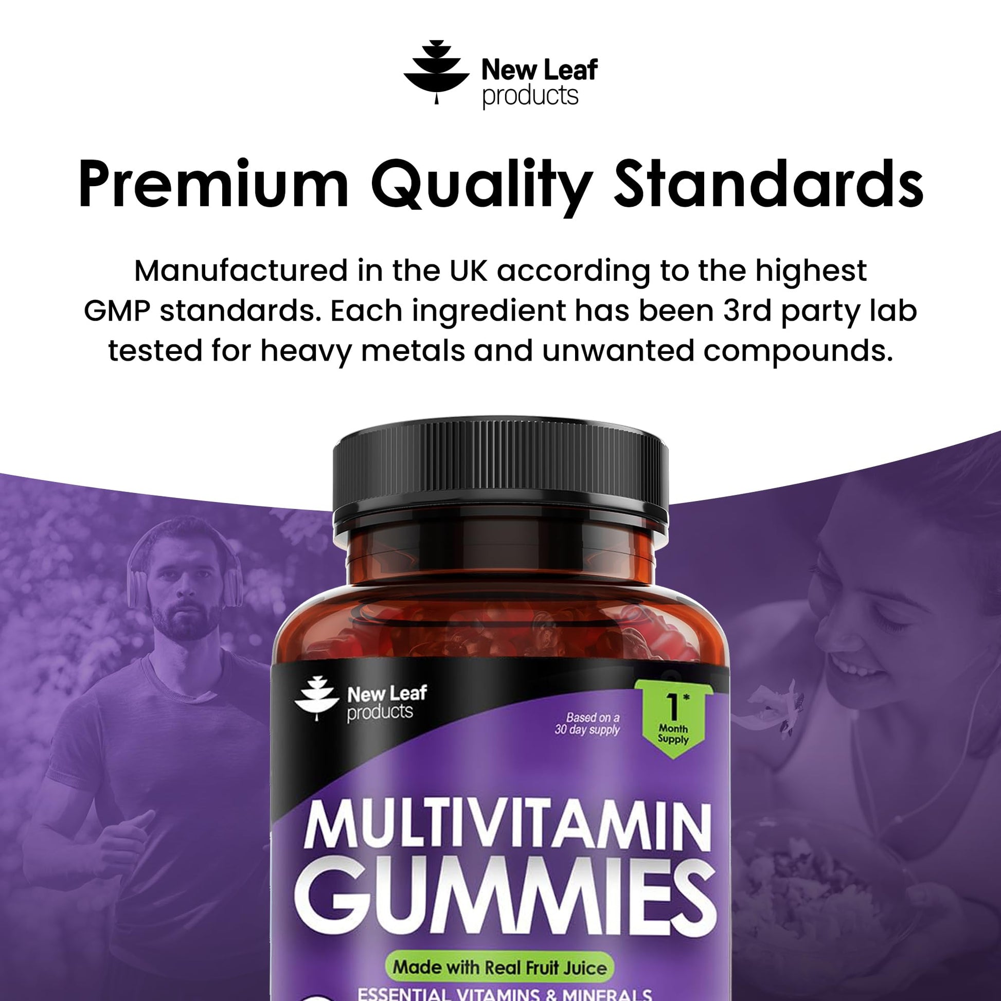 Multivitamin Gummies High Strength for Men Women - Vegetarian +14 Essential Vitamins - Maple Wellness Supplements