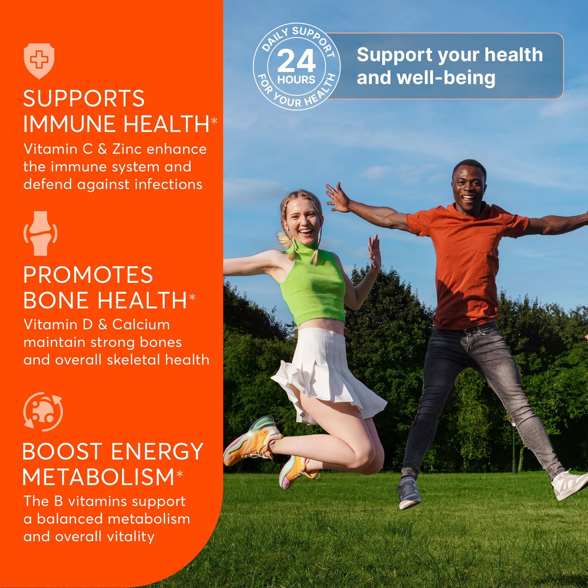 Multivitamin Supplement | Complex with Vitamin A, C, D, E, K1, B, Zinc & Chromium | Hair, Skin & Nail Beauty Vitamins | Immune Support Supplements for Men & Women | 60 Capsules - Maple Wellness Supplements
