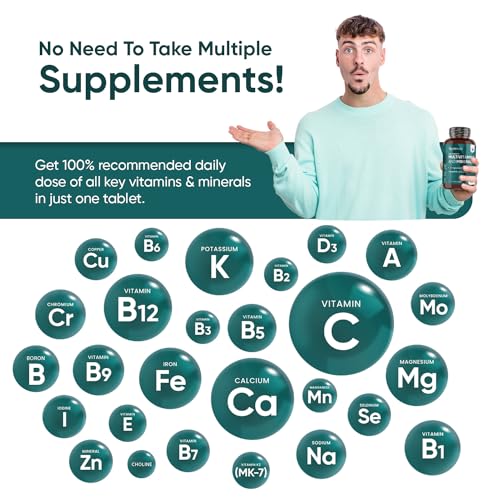Multivitamin Tablets for Men & Women with 27 Active Multivitamins & Minerals Like Iron - Maple Wellness Supplements