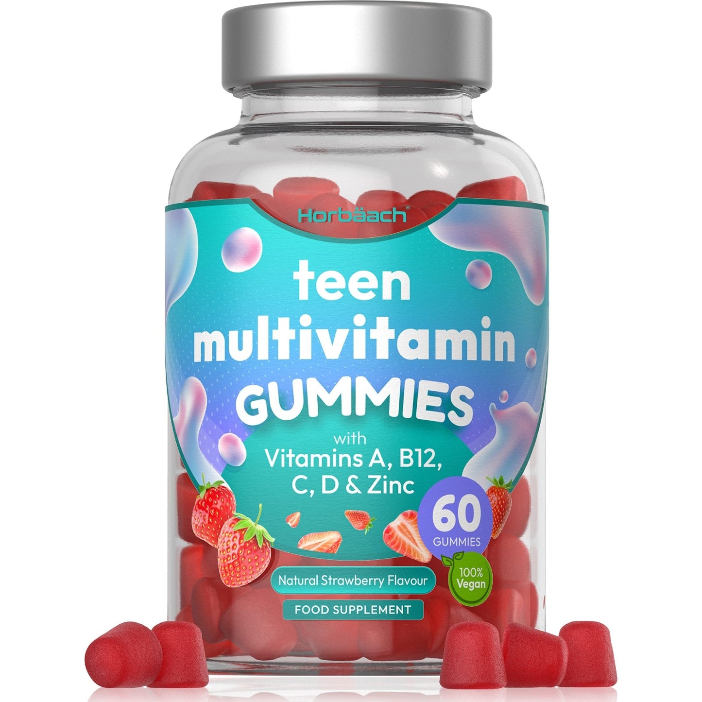 Multivitamins for Teens | 60 Vegan Gummies | 14 Essential Nutrients | with Vitamin A, B12 - Maple Wellness Supplements