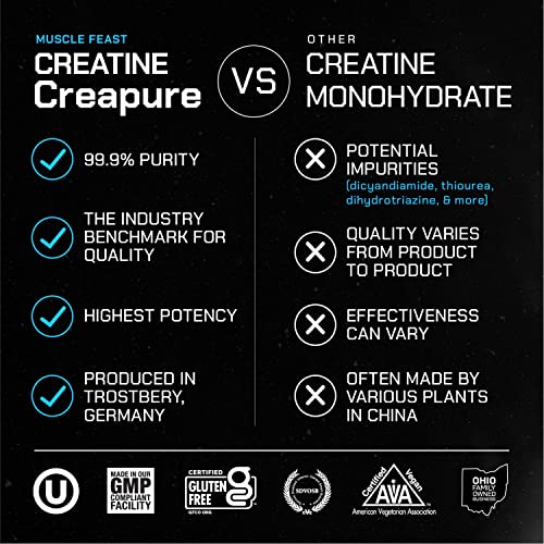 Muscle Feast Creapure Creatine Monohydrate Powder for Muscle Growth Nutritional - Maple Wellness Supplements