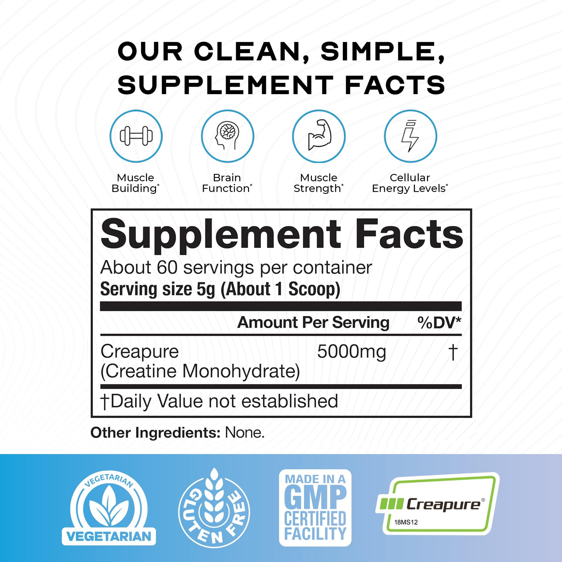 Muscle Feast Creapure Creatine Monohydrate Powder, Vegan Keto Friendly Gluten-Free, Mass Gainer, Muscle Recovery Supplement and Trusted Creatine for Muscle Growth - Maple Wellness Supplements