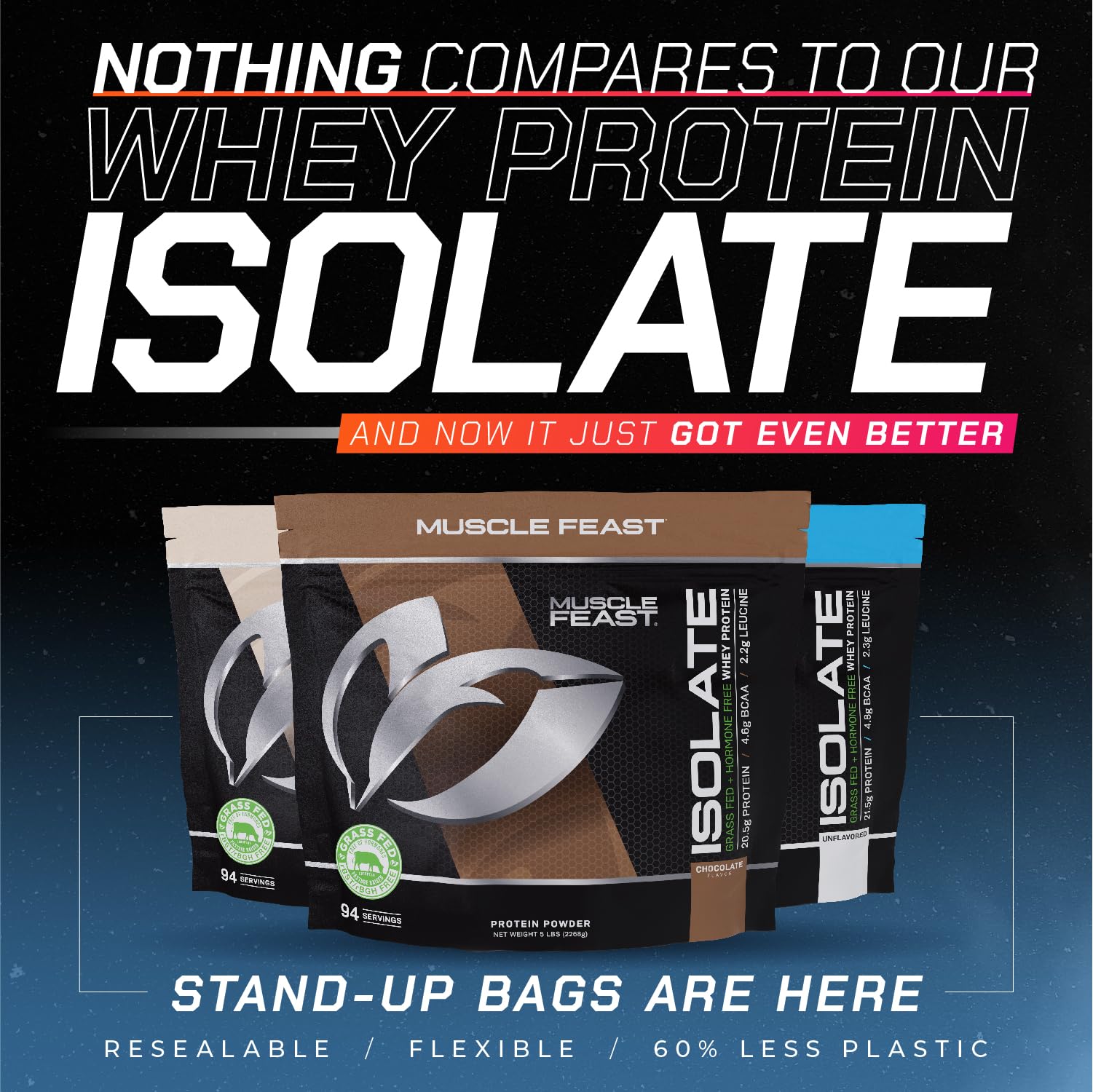Muscle Feast Grass-Fed Whey Protein Isolate, All Natural Hormone Free Pasture Raised - Maple Wellness Supplements