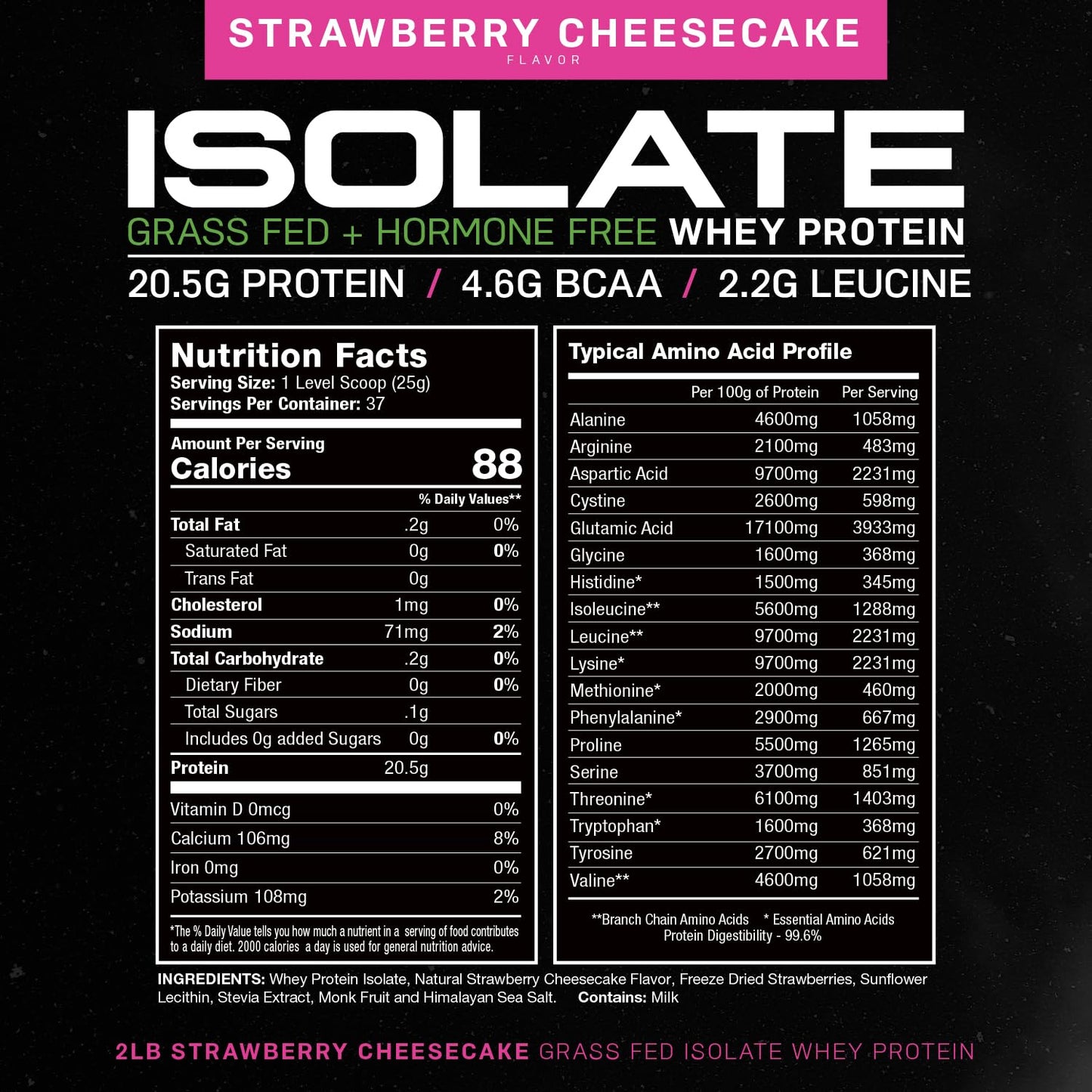 Muscle Feast Grass-Fed Whey Protein Isolate, All Natural Hormone Free Pasture Raised - Maple Wellness Supplements
