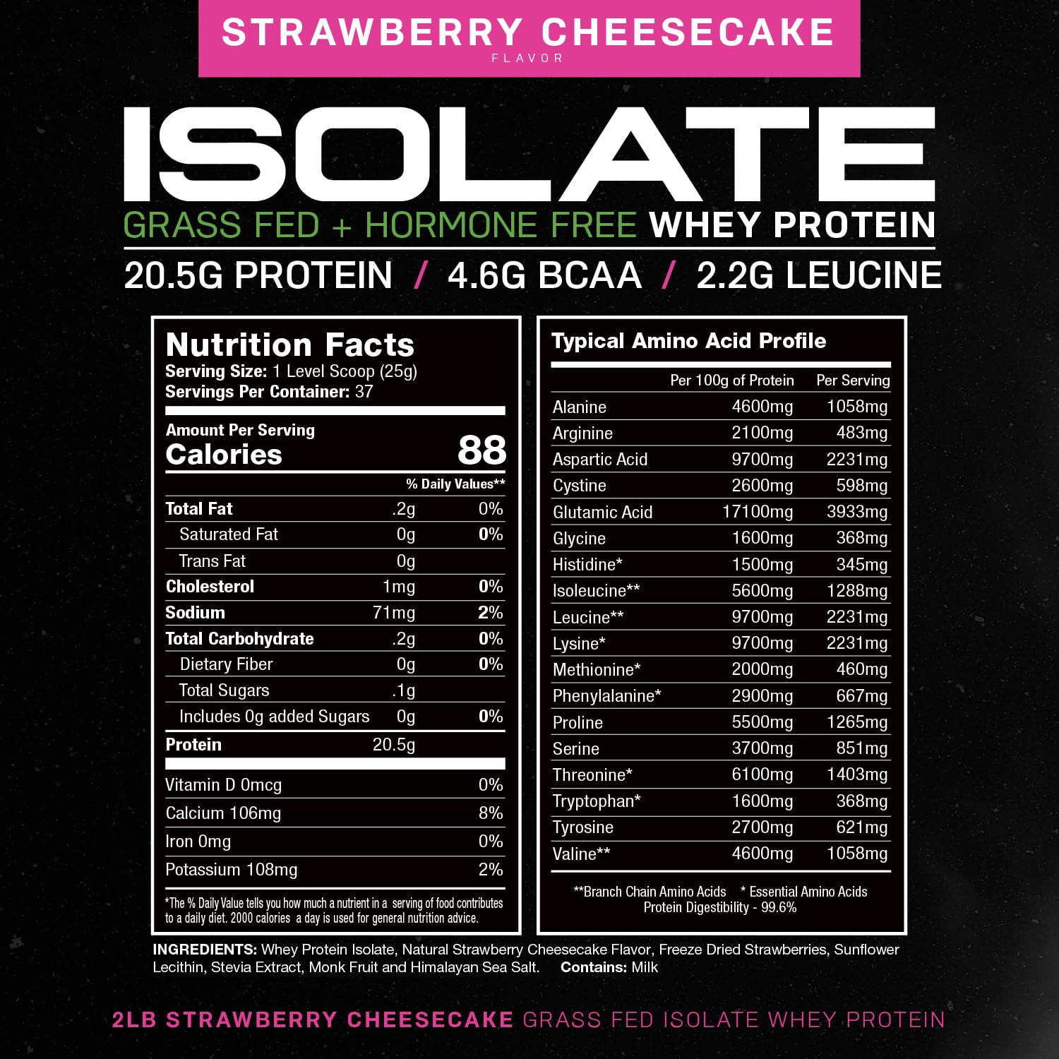 Muscle Feast Grass-Fed Whey Protein Isolate, All Natural Hormone Free Pasture Raised - Maple Wellness Supplements