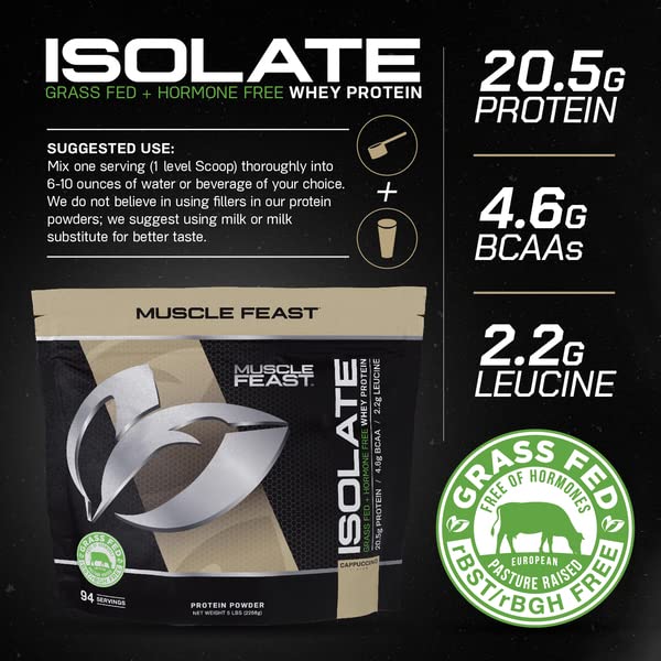 Muscle Feast Grass-Fed Whey Protein Isolate, All Natural Hormone Free Pasture Raised - Maple Wellness Supplements