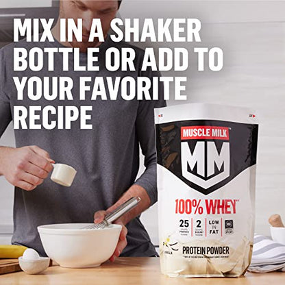 Muscle Milk 100% Whey Protein Powder, Chocolate, 5 Pound, 66 Servings, 25g Protein - Maple Wellness Supplements