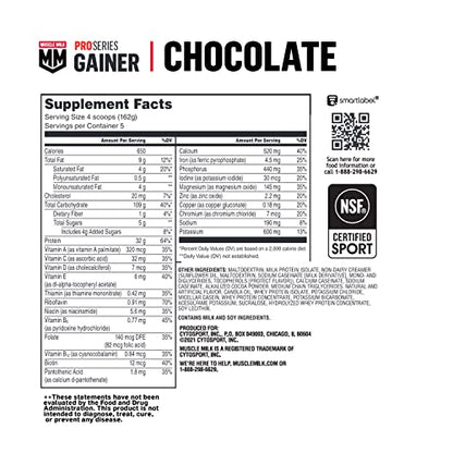 Muscle Milk Gainer Protein Powder, Chocolate, 32g Protein, 5 Pound - Maple Wellness Supplements
