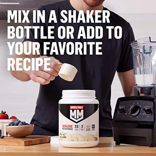 Muscle Milk Genuine Protein Powder, Vanilla Creme, 32g Protein, 5 Pound, 32 Servings - Maple Wellness Supplements
