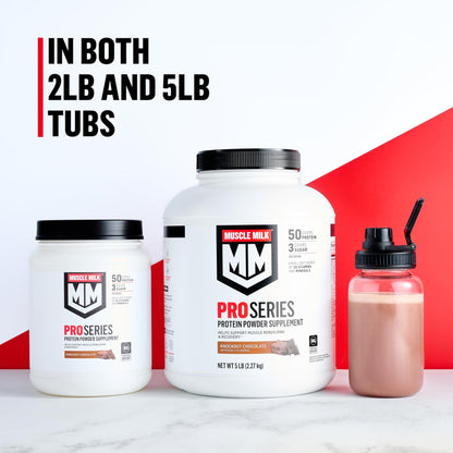 Muscle Milk Pro Series Protein Powder Supplement,Knockout Chocolate,2 Pound,11 Servings,50g Protein,3g Sugar,20 Vitamins & Minerals,NSF Certified for Sport,Workout Recovery,Packaging May Vary - Maple Wellness Supplements