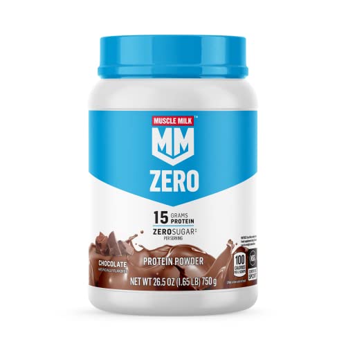 Muscle Milk ZERO, 100 Calorie Protein Powder, Chocolate, 15g Protein, 1.65 Pound - Maple Wellness Supplements