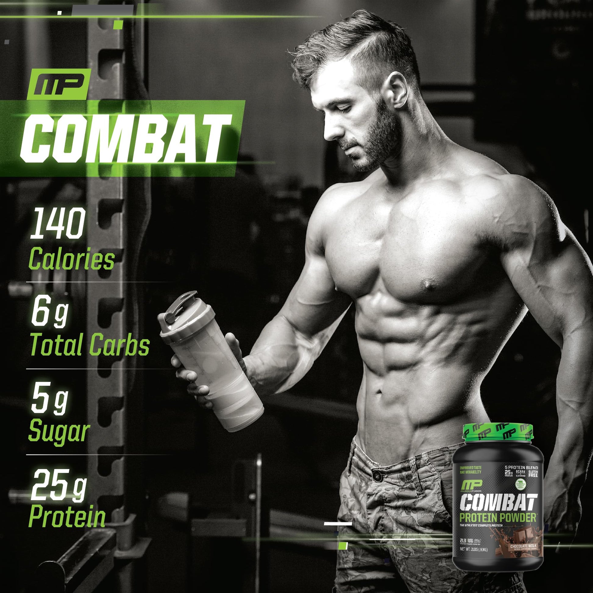 Muscle Pharm Combat Protein Powder, Fuels Muscles for Productive Workouts, 5 Protein - Maple Wellness Supplements